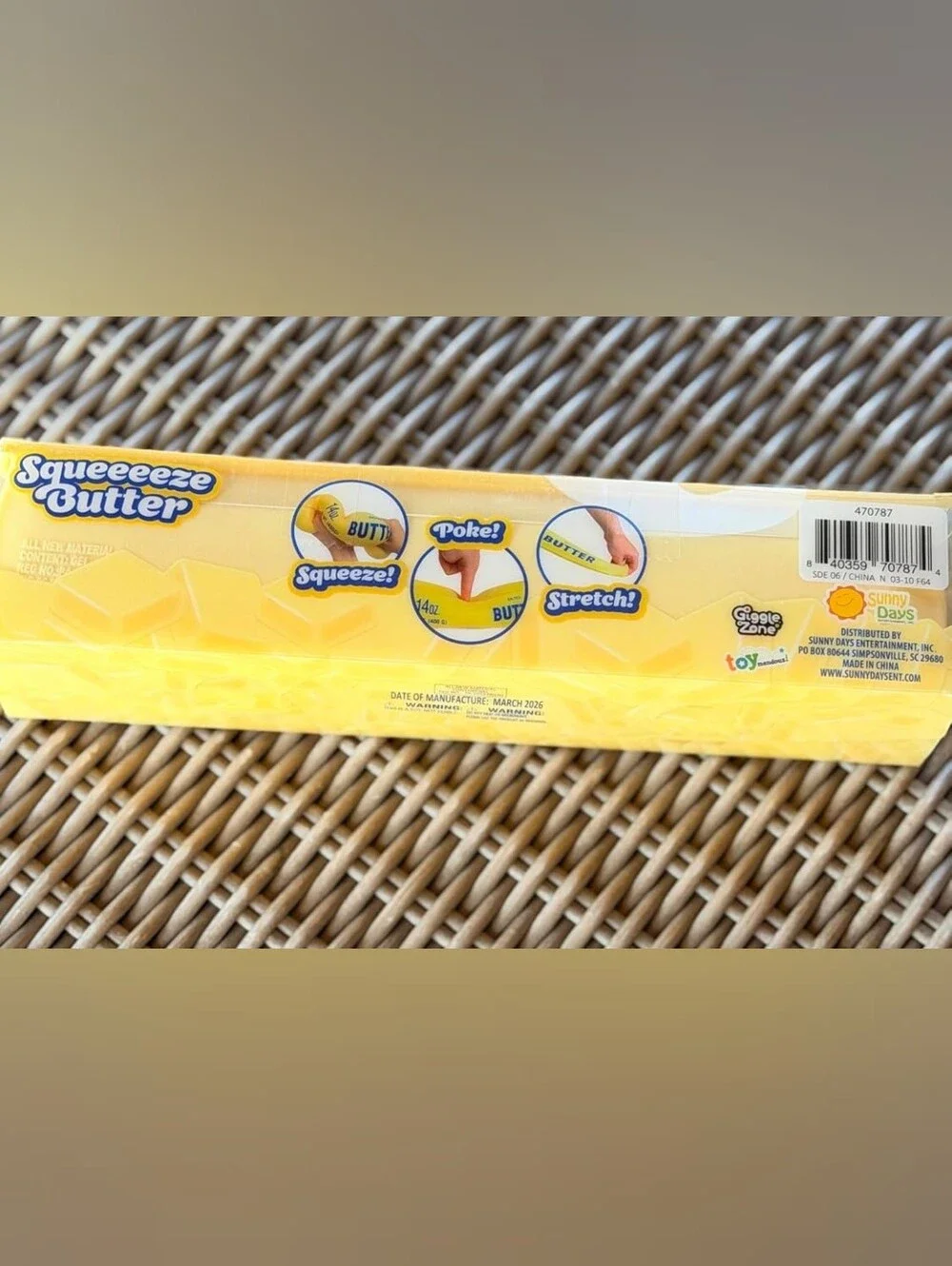 Squeeze Squeeeeze Butter Bright Yellow Party Prop